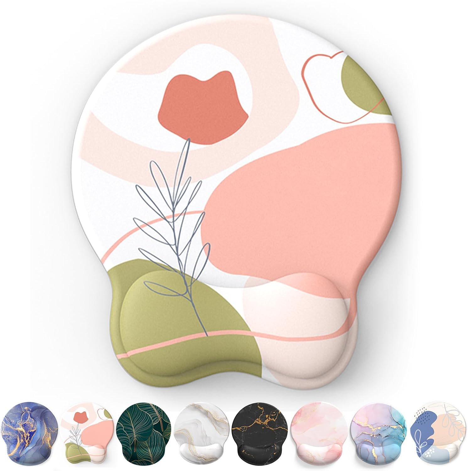 Manta para ratón ergonómica KALANKA con reposamanos, tapete de juego de gel, base antideslizante de PU (rosa)