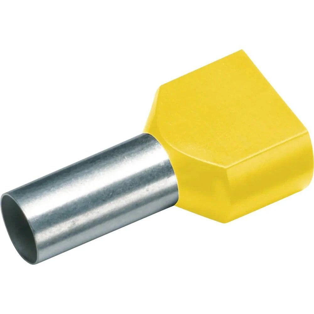 Sleeve de terminaison crimpée double Cimco 187712, 6 mm², partiellement isolée, jaune, 100 pièces
