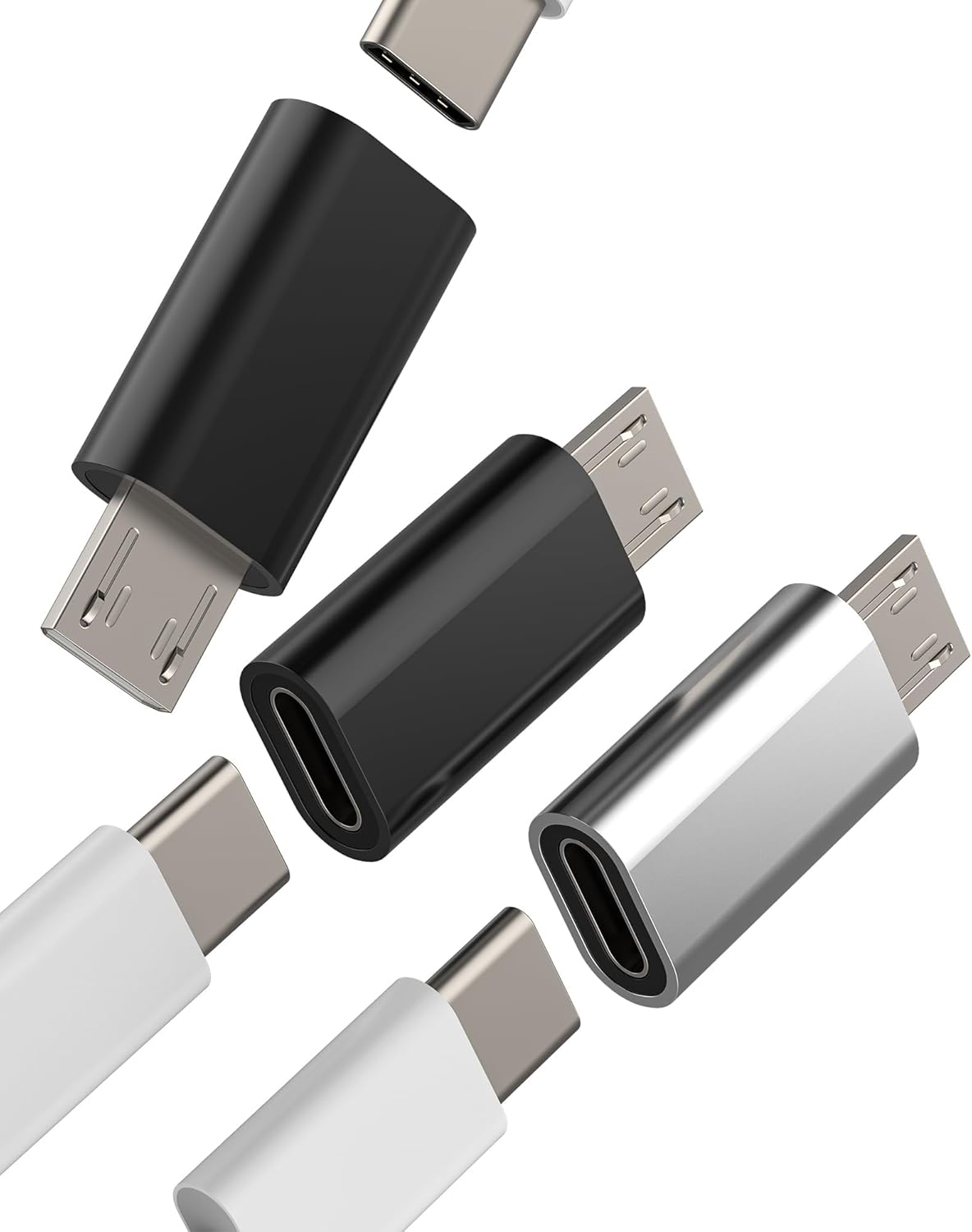 USB-C to Micro USB Adapter (3 Pack) - Universal Data Transfer Cable