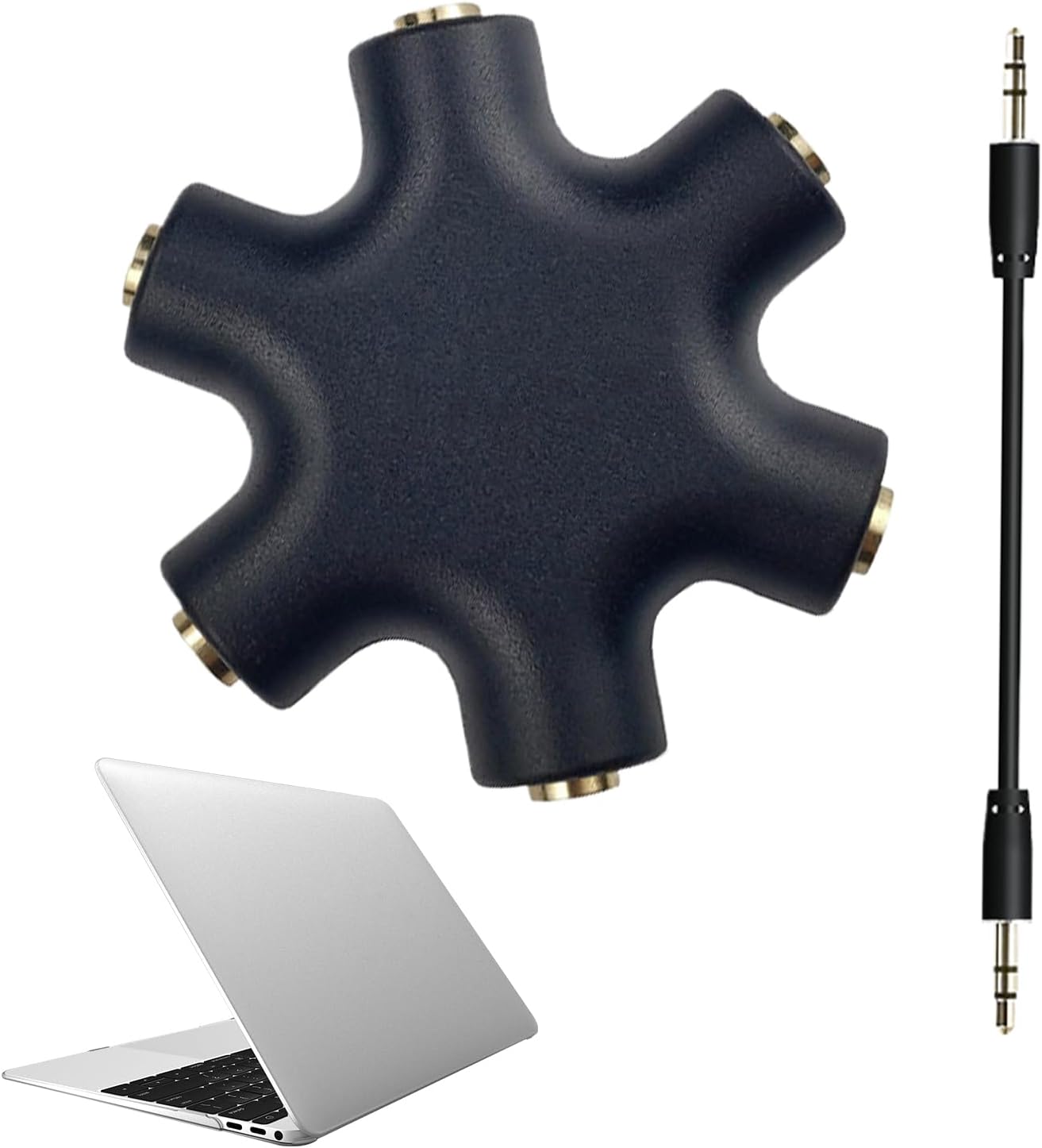 Subzonal 3.5mm Audio Splitter - Stereo Jack Adapter for PC, Laptop, Tablet