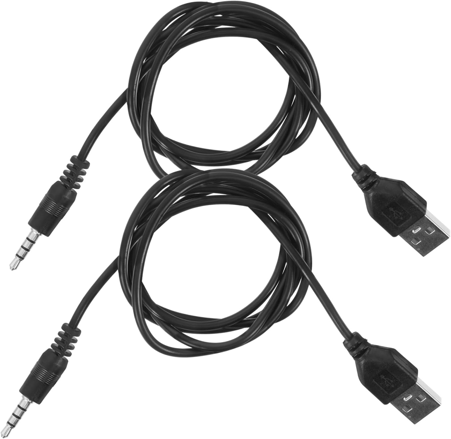 USB to 3.5mm Jack Adapter - 2 Pieces for Headphones and Charger