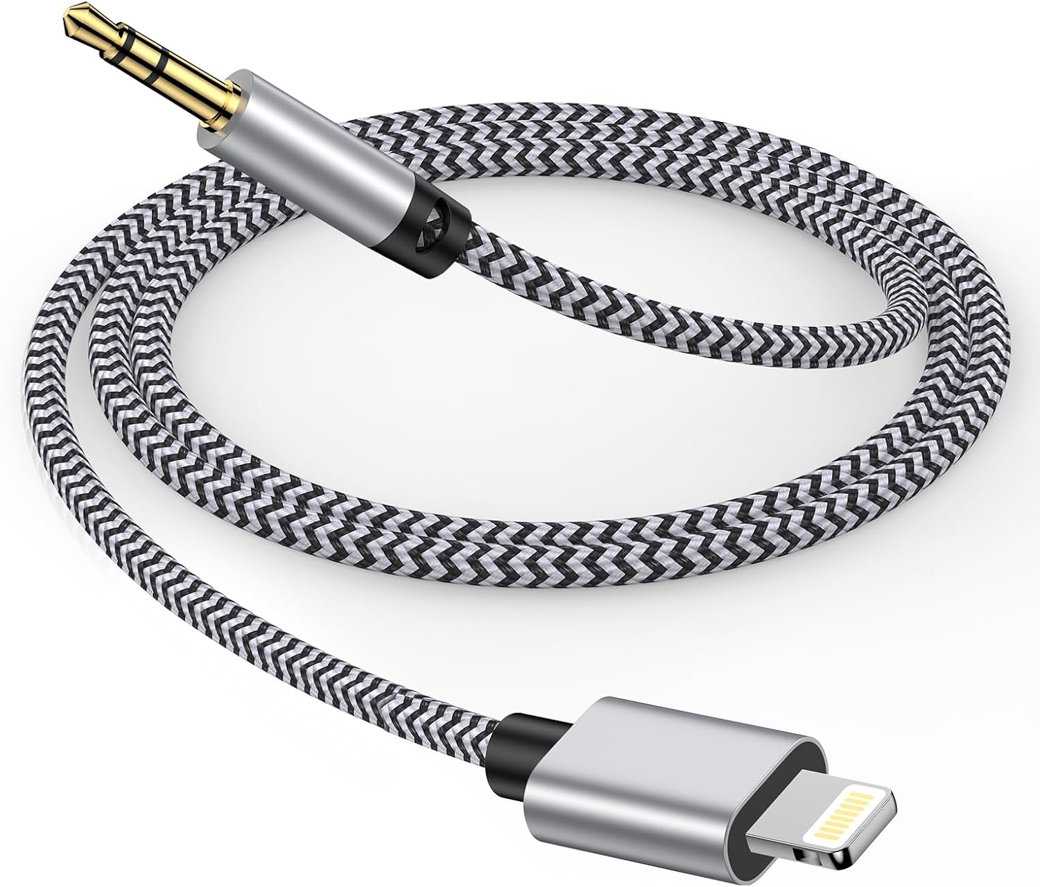 Subzonal Auxiliary Cable for iPhone in Car, 3.5mm Headphone Jack to Lightning Cord, Audio Aux Cable for Car Stereo/Headphones/Speakers, Compatible with iPhone 14/13/12