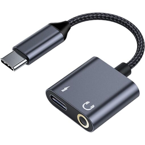 Subzonal USB C to 3.5mm Audio Adapter - 2-in-1 Headphone Cable for Phones & Tablets