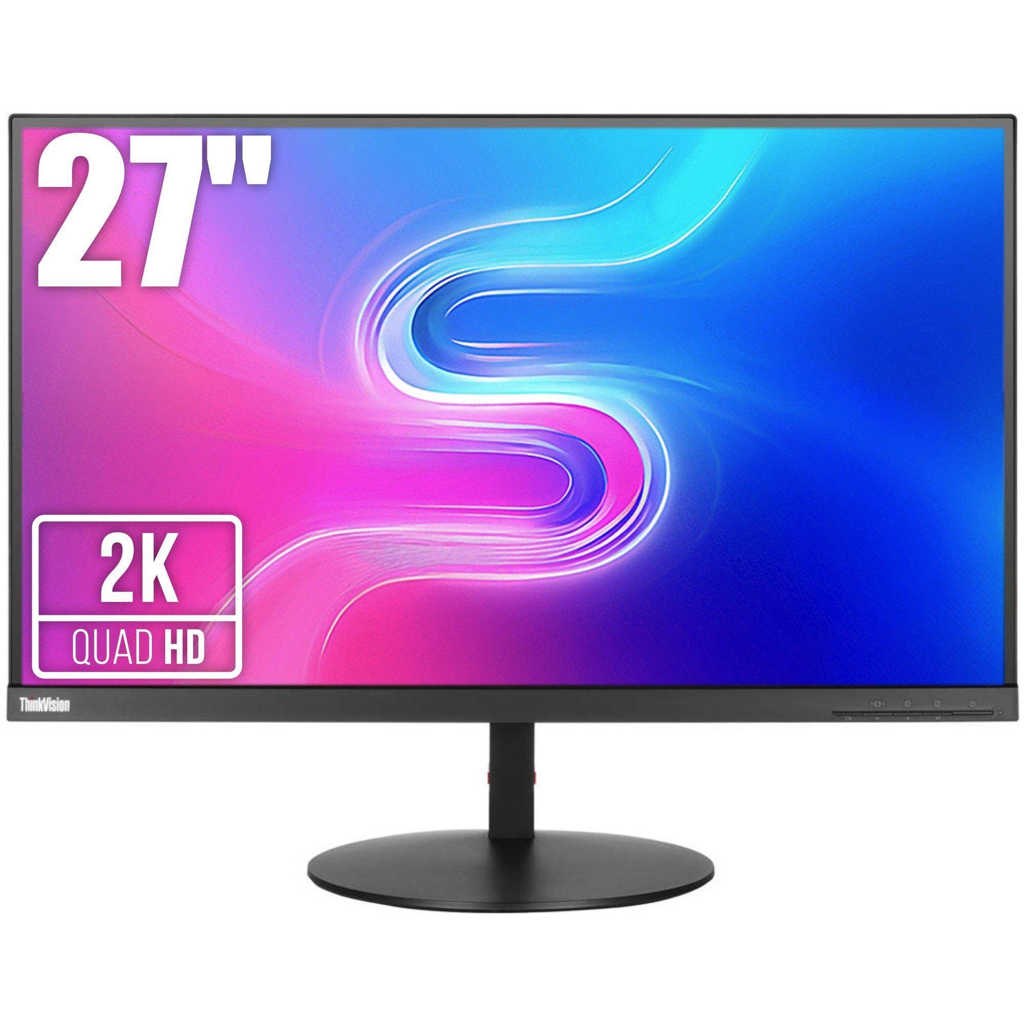 Monitor Lenovo P27Q-10 de 27' sin marco, QHD 2K 2560x1440, LED HDMI DP