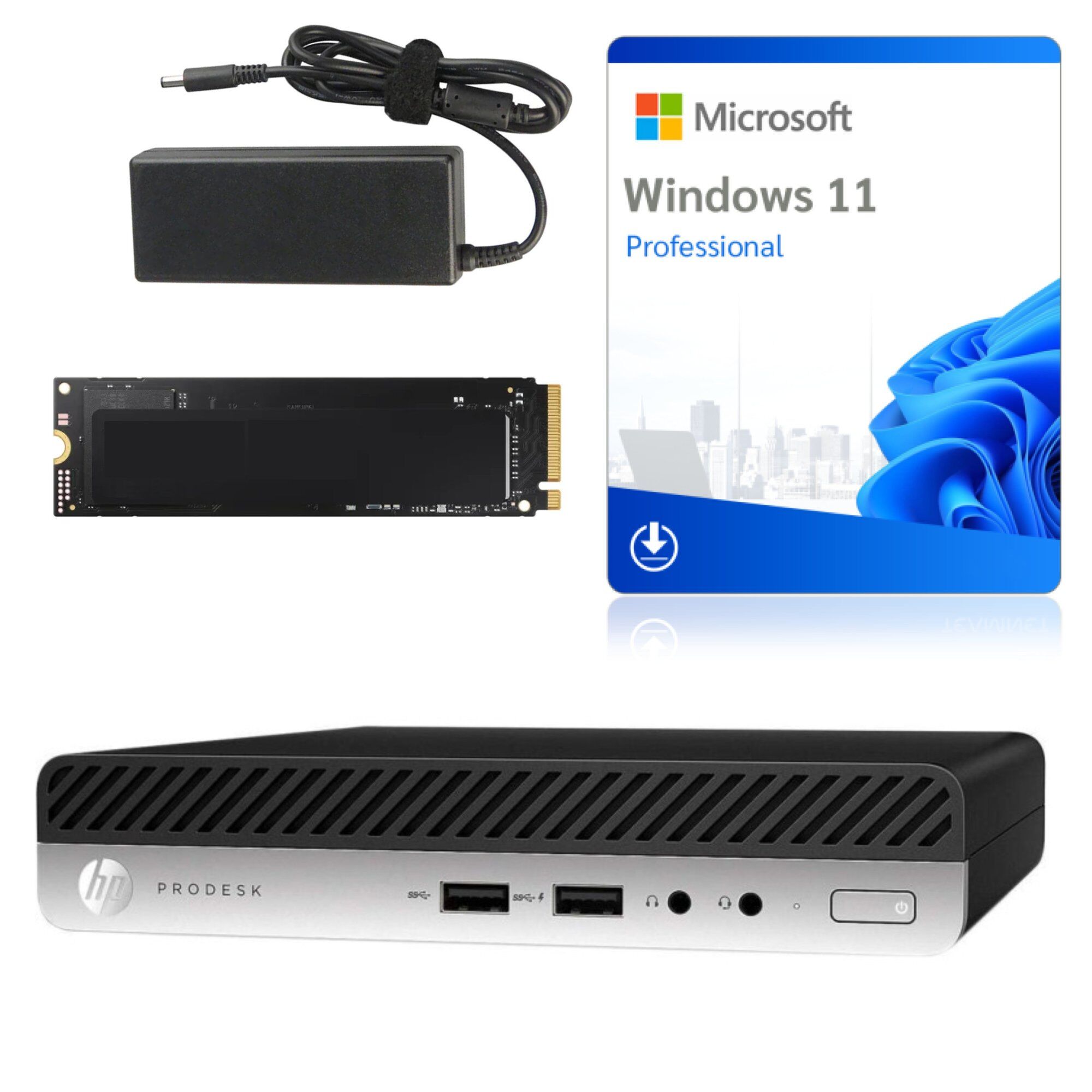 Mini Ordinateur de Bureau HP ProDesk 400 G5 i3-9100T 16Go 256Go SSD Windows 11 Professionnel A