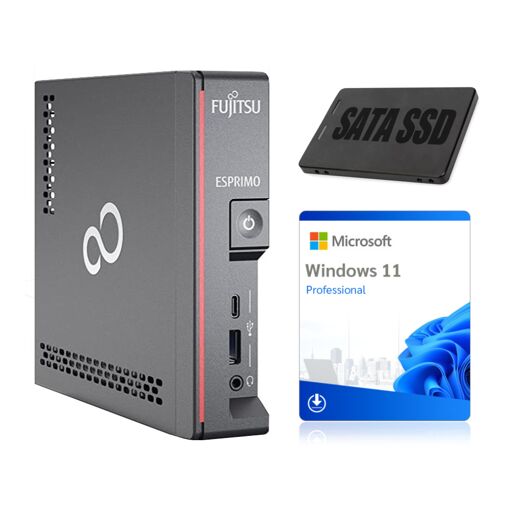 Ordenador de escritorio Fujitsu Esprimo G9010 Mini PC con procesador i5-10500T, 16GB RAM y 512GB SSD, Windows 11 Pro, Clase A