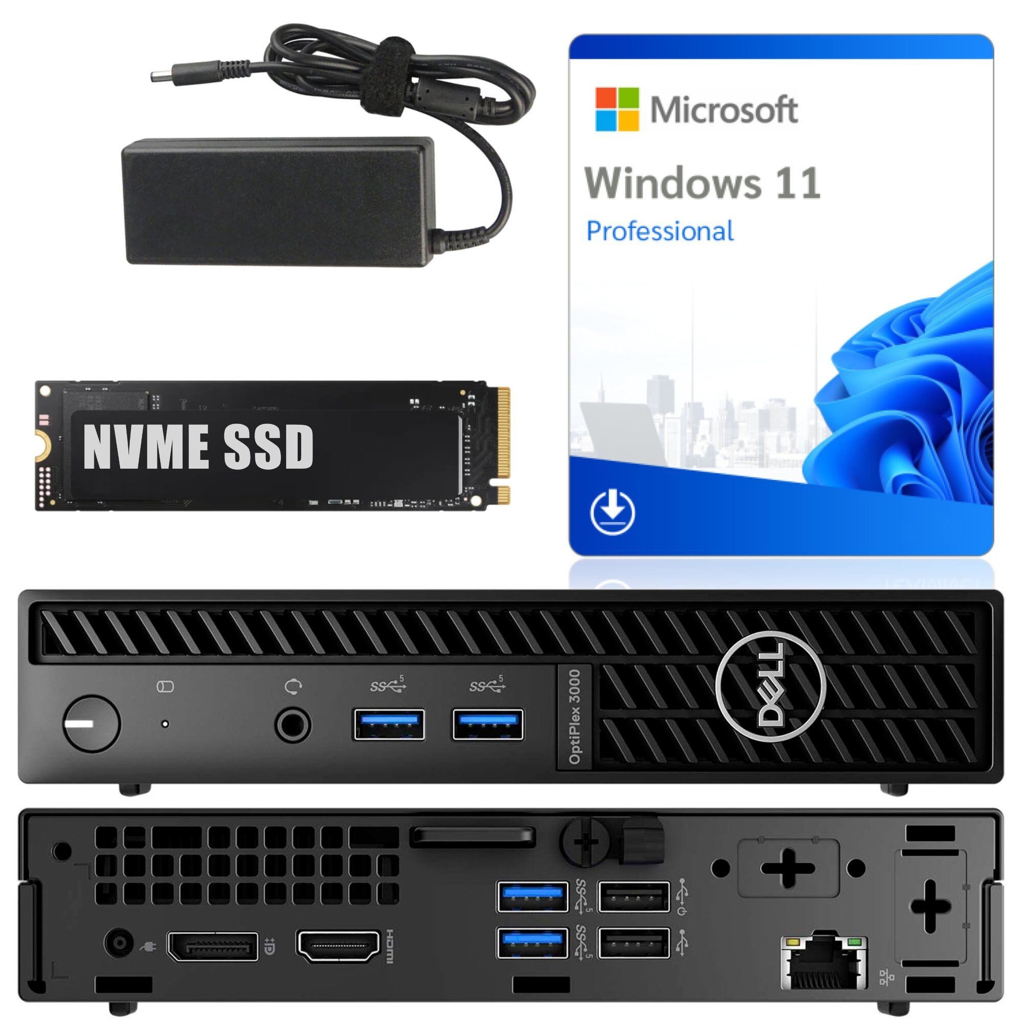 Dell OptiPlex 3000 Micro i3-12100T 16GB 512GB SSD WiFi Windows 11 Pro