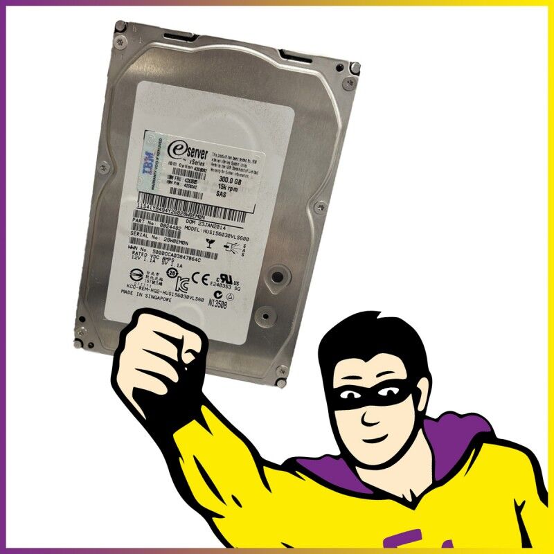 Disque dur interne Hitachi 3,5 pouces 300 Go SAS HUS156030VLS600 0B24482 6 Gbit/s