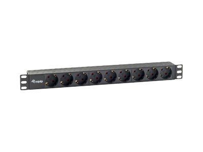 Digital Data Communications Sector Distribution Unit, 220-240V, 3.5kW, 9 Output Connectors, 1U, 19", Black RAL 9005