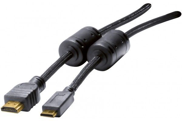 Exertis Connect HDMI Cable - 19 Pin Mini HDMI Type C to HDMI Male - 1.5m - Black