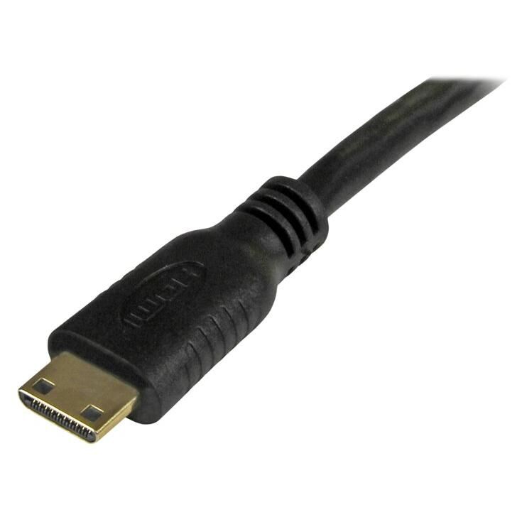 Cable HDMI de alta velocidad StarTech con Ethernet - 6 pies - HDMI a Mini HDMI - M/M - Conector HDMI macho a 19 pines tipo C macho Mini HDMI - Negro - para referencia: HDMIPNLFM3