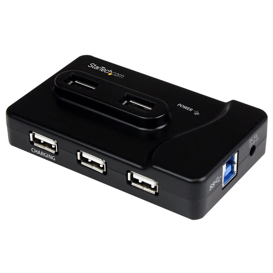 Hub combinado de StarTech.com USB 3.0/2.0 de 6 puertos con puerto de carga