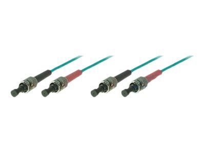 Exertis Connect Multi-Mode ST Cord - 1m, Duplex, OM3, 50/125 Microns, Turquoise