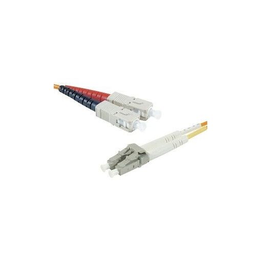 Exertis Connect Multi-Mode Fiber Optic Cable - 10m, LC to SC, Duplex, OM3, 50/125 Microns, Turquoise