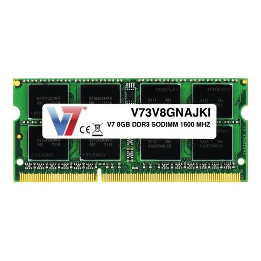 Módulo de memoria V7 DDR3 de 8 GB, 204 pines, 1600 MHz (PC3-12800), CL11, sin búfer, no ECC