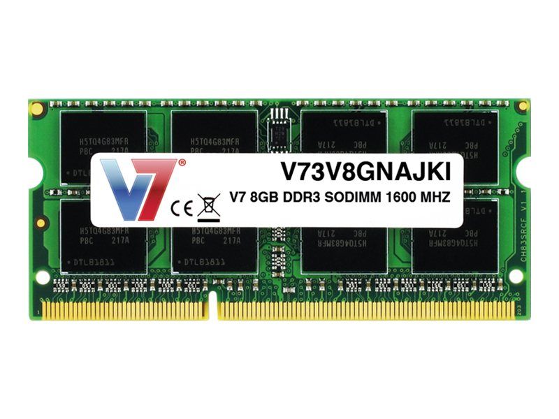 V7 8GB DDR3 SO-DIMM 204-Pin 1600MHz (PC3-12800) CL11 Unbuffered Non-ECC Memory Module