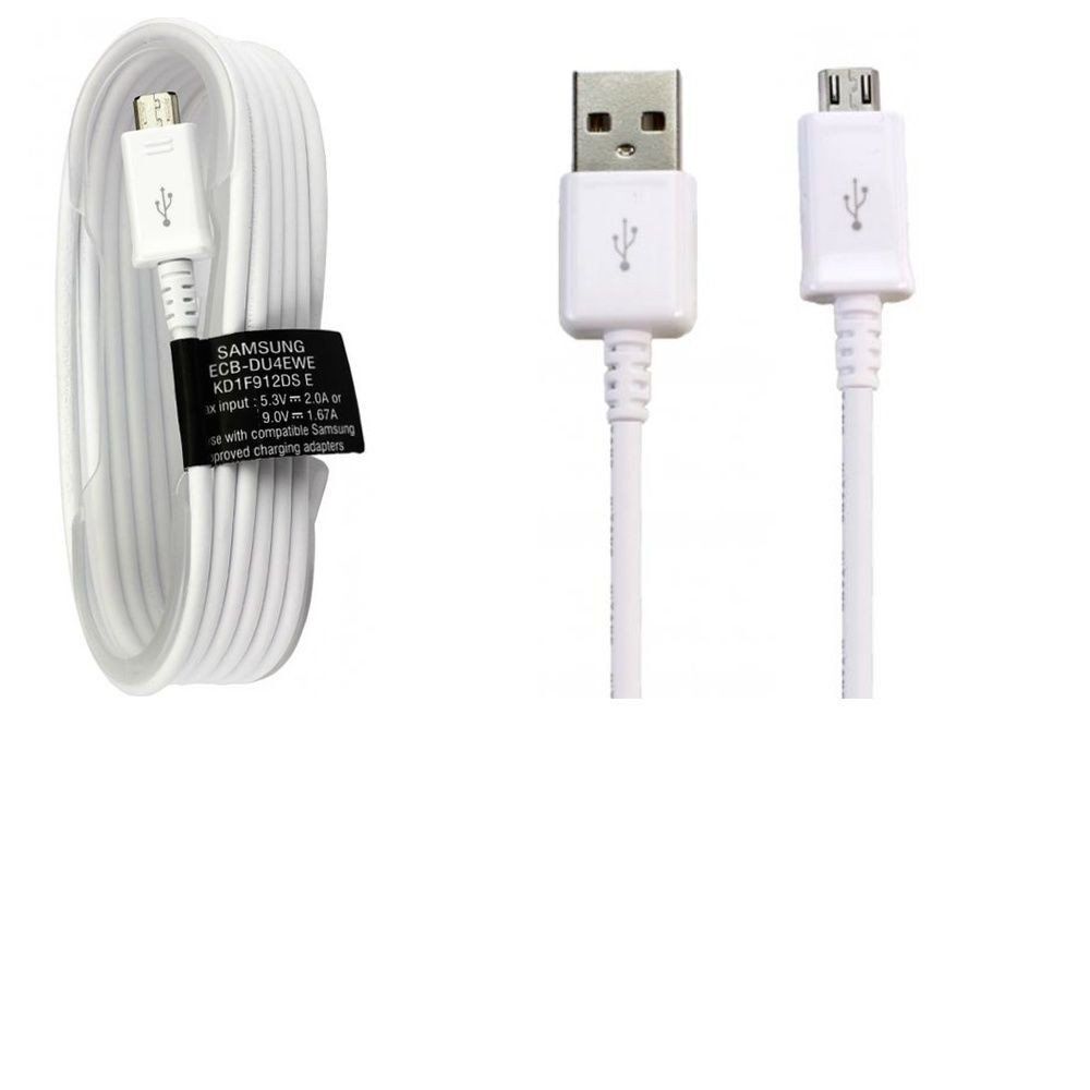 Cable de datos original de Samsung Micro USB a USB de 1,5 metros Blanco (ECB-DU4EWE)