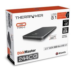 Atlantis Land DiskMaster 244CG - External Enclosure - 2.5" - SATA 6Gb/s - 600 Mo/s - USB 3.1 - Bright Grey