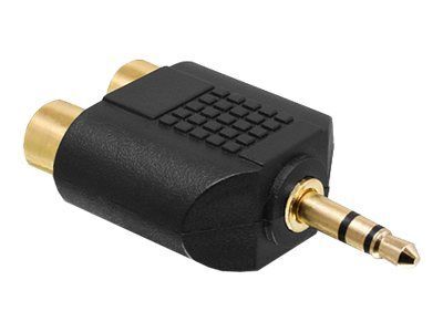 Adaptador de audio Delock - 3,5 mm macho a 2 hembras RCA - Negro