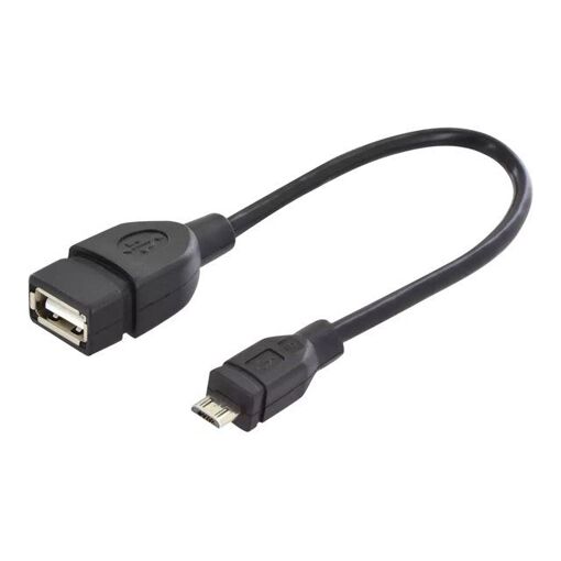 Câble USB Digitus - USB A vers mini USB B (OTG) - 20 cm - Noir