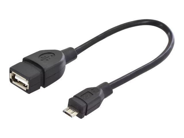 Digitus USB Cable - USB A to Mini USB B (OTG) - 20cm - Black