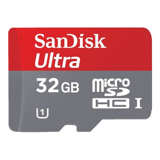 SanDisk Ultra 32GB MicroSDHC Card (UHS-I, Class 10) with SD Adapter