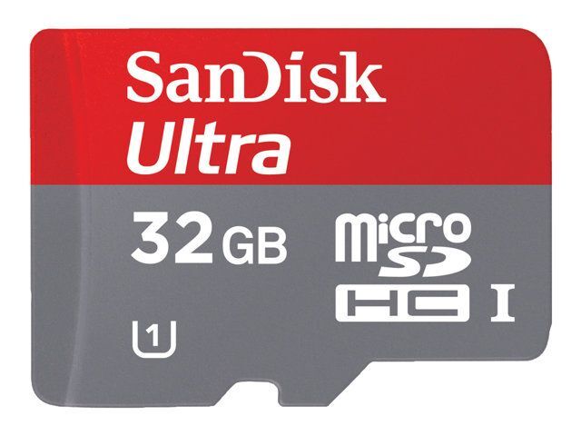 SanDisk Ultra 32GB MicroSDHC Card (UHS-I, Class 10) with SD Adapter