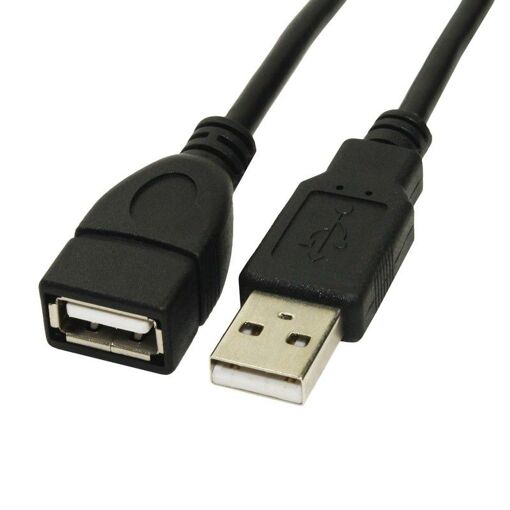 Cable de extensión USB 2.0, 16 cm Negro