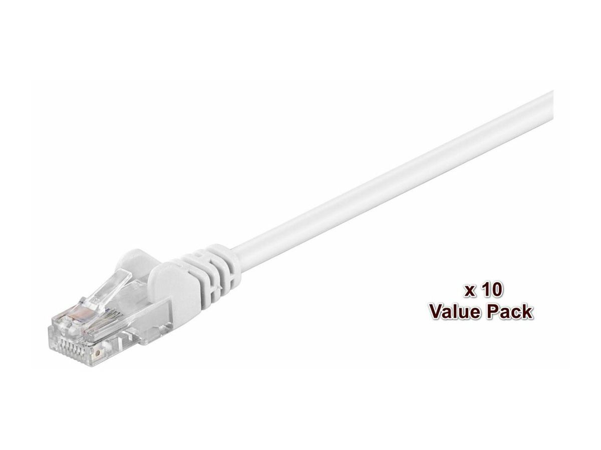 MicroConnect Network Cable - 5m, UTP CAT 5e, Locked, White (Pack of 10)