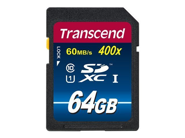Tarjeta de memoria flash Transcend Premium - 64 GB - Clase UHS 1/Clase 10 - 300x - SDXC UHS-I