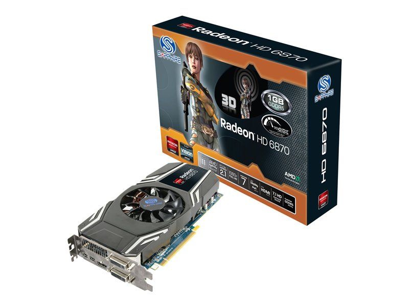 Sapphire Radeon HD 6870 Graphics Card - 1GB GDDR5 - PCIe 2.1 x16 - 2x DVI, HDMI, 2x Mini DisplayPort
