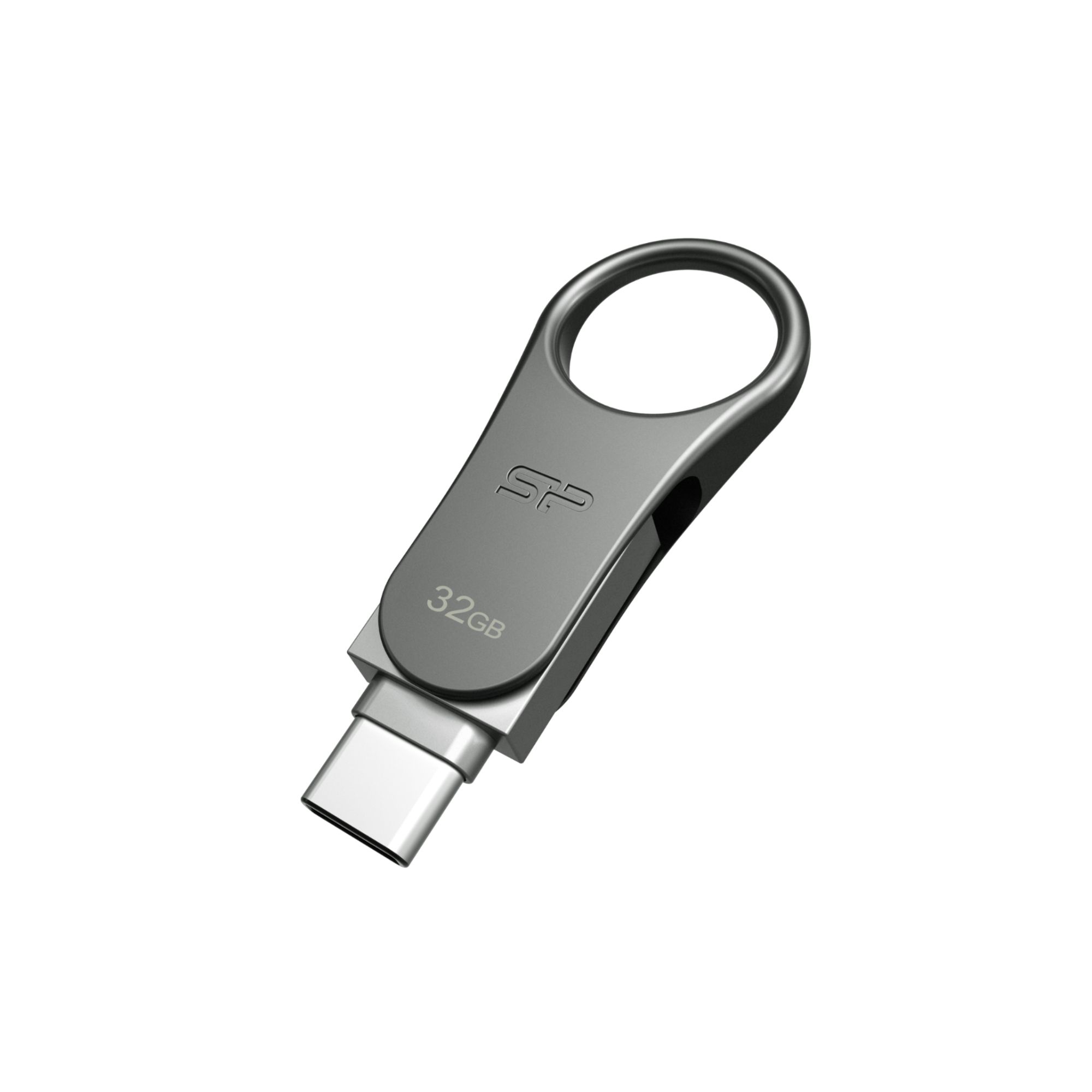 Silicon Power Mobile C80 - 32GB USB Flash Drive - USB 3.0/Type-C - Titanium