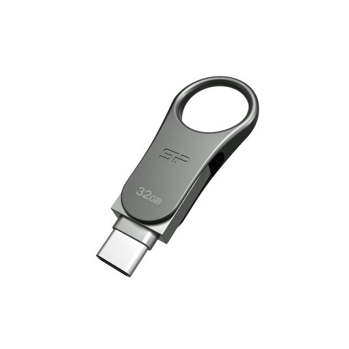 Silicon Power Mobile C80 - 32GB USB Flash Drive - USB 3.0/Type-C - Titanium