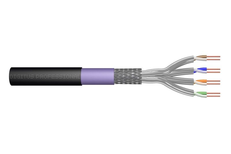 Cable Digitus Profesional - A granel - 100m - SFTP, PiMF - CAT7 - Exterior, Sólido - Negro, RAL 9005