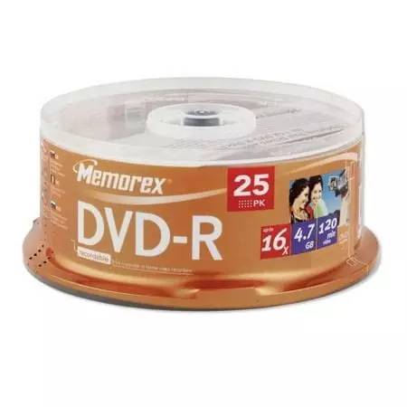 Memorex 25 Pack DVD+R - 4.7GB (120 min) 16x Printable Inkjet Discs