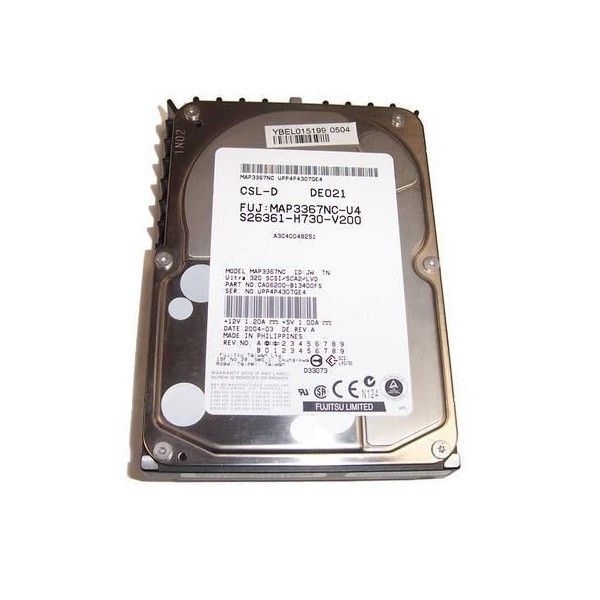 Unidad de disco duro Fujitsu de 36 GB, SCSI, MAP3367NC, S26361-H730-V200, Ultra320 SCA-2, 10.000 RPM