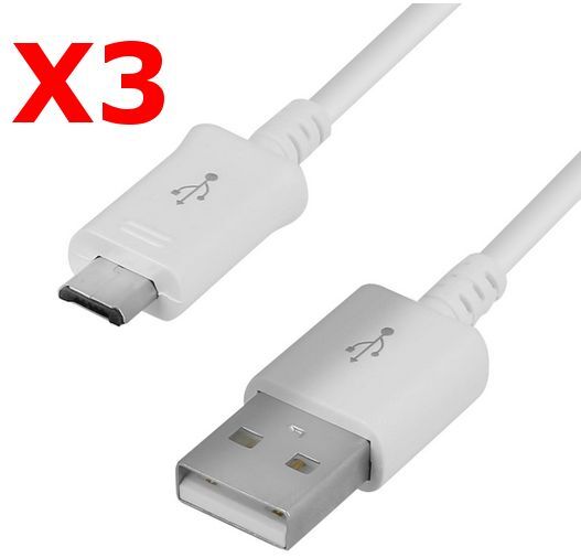 Cable USB / Micro USB Universal X3 - Blanco