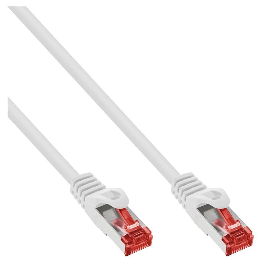INTOS ELECTRONIC InLine - RJ-45 (M) to RJ-45 (M) Cable - 2m - SFTP, PiMF - CAT 6 - Molded, No Hook - White