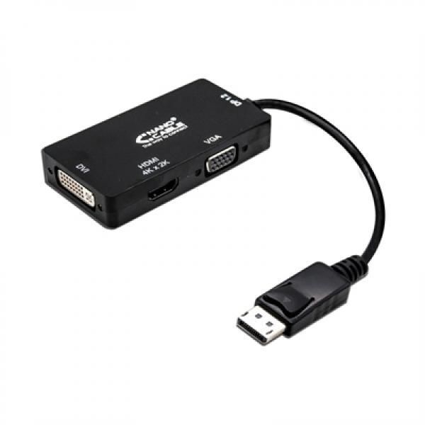 NanoCable 0.15m Video Cable and Adapter 3-in-1 Black