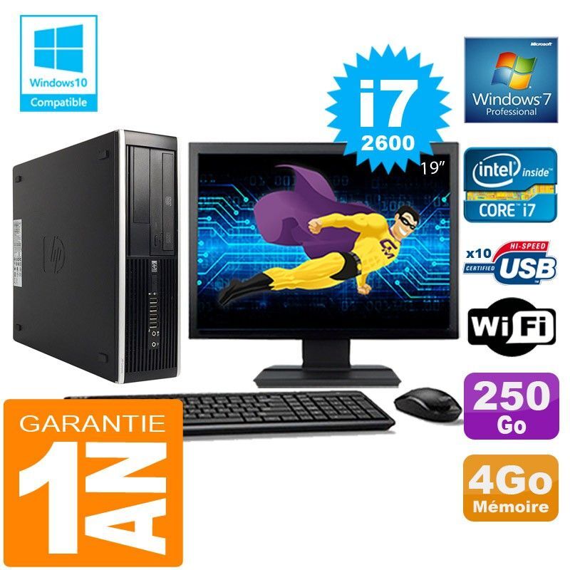 HP Compaq 8300 SFF Desktop PC - Core i7, 4GB RAM, 250GB SSD, WiFi, Windows 7 Pro