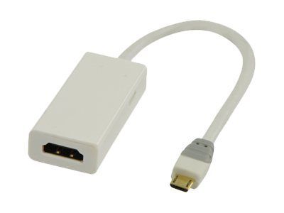 Bandridge Adapter - Network/Audio/Video - Micro-USB Type B Male to HDMI, Micro-USB Type B Female - 20cm - Triple Shielding - White