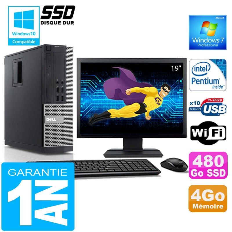 Dell 990 SFF PC - Intel G840, 4GB RAM, 480GB SSD, WiFi, Win7