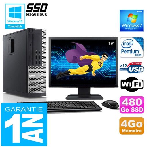 PC Dell 990 SFF - Intel G840, 4GB RAM, 480GB SSD, WiFi, Win7