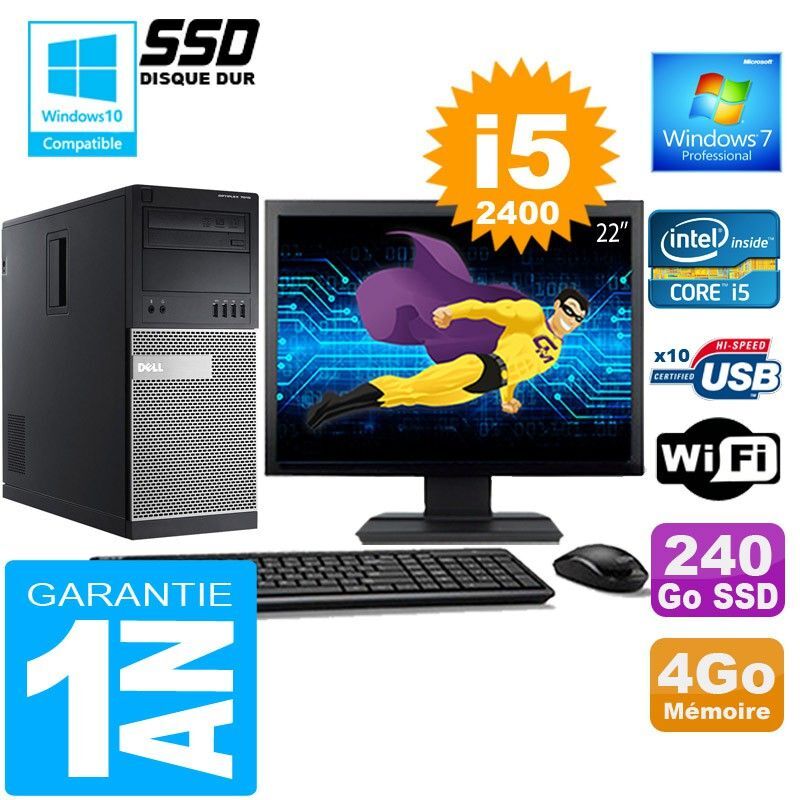 Dell 7010 MT Desktop - Core i5, 4GB RAM, 240GB SSD, Windows 7 Pro