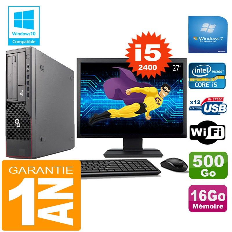 Fujitsu Esprimo E700 E90+ SFF PC - Core i5-2400, 16GB RAM, 500GB HDD, WiFi