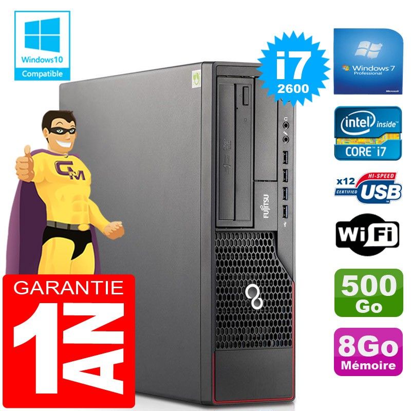 Fujitsu Esprimo E700 E90+ SFF Core i7-2600 8GB RAM 500GB HDD WiFi Windows 7