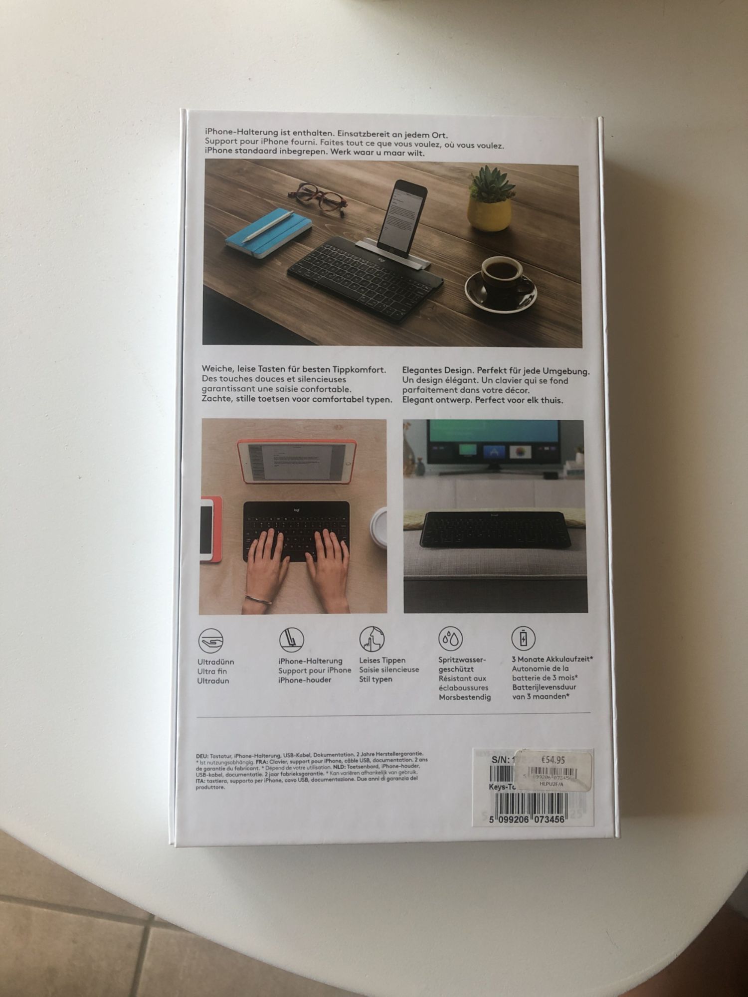 Logitech Keys-To-Go Wireless Bluetooth Keyboard - AZERTY Flemish - Black