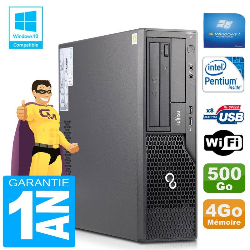 Fujitsu Esprimo E500 E85+ SFF Desktop PC - Intel G640, 4GB RAM, 500GB HDD, WiFi, Windows 7 Pro