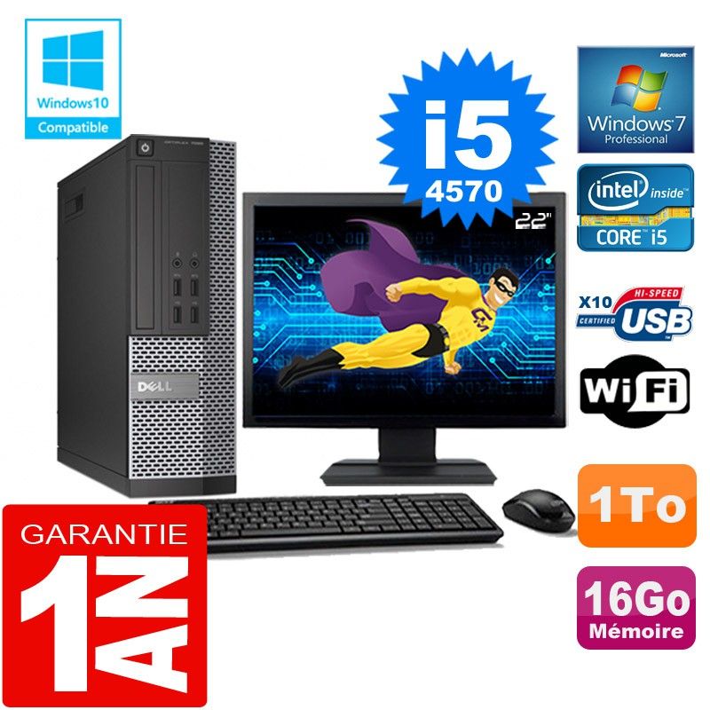 Dell 7020 SFF PC - Core i5, 16GB RAM, 1TB HDD, WiFi, Windows 7 Pro
