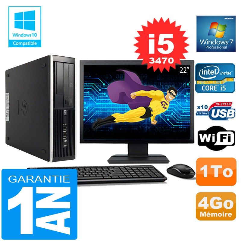 HP Compaq 8300 SFF Desktop PC - Core i5-3470, 4GB RAM, 1TB HDD, WiFi, Windows 7 Pro